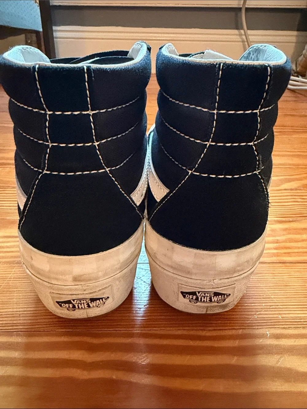 Vans Black and White High-Top Skate Sneakers